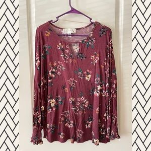 Floral long sleeve XL shirt